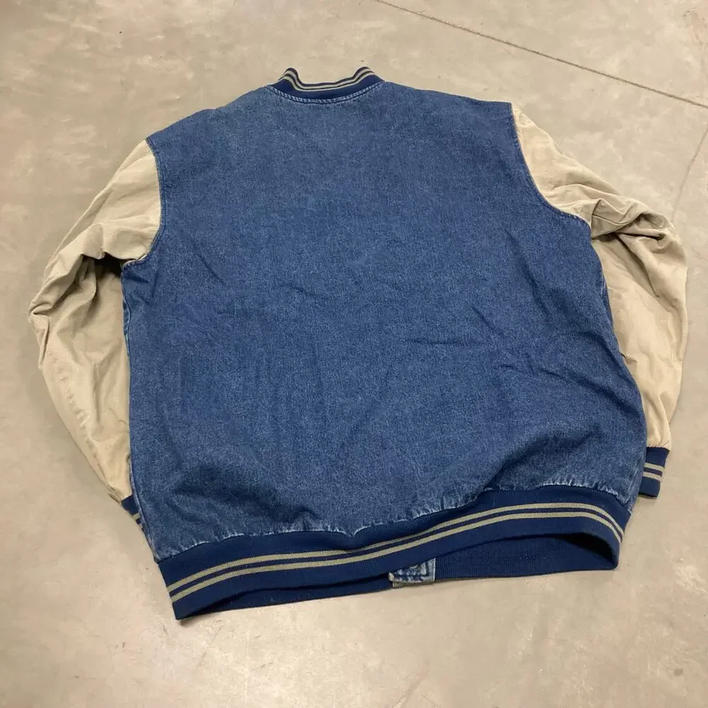 y2k denim varsity jacket